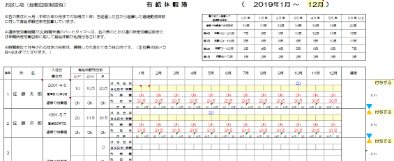 らくらく有給休暇簿